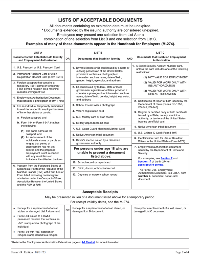 Georgetown University I-9 Process | Human Resources | Georgetown in What Are Acceptable Forms Of Id For An I9