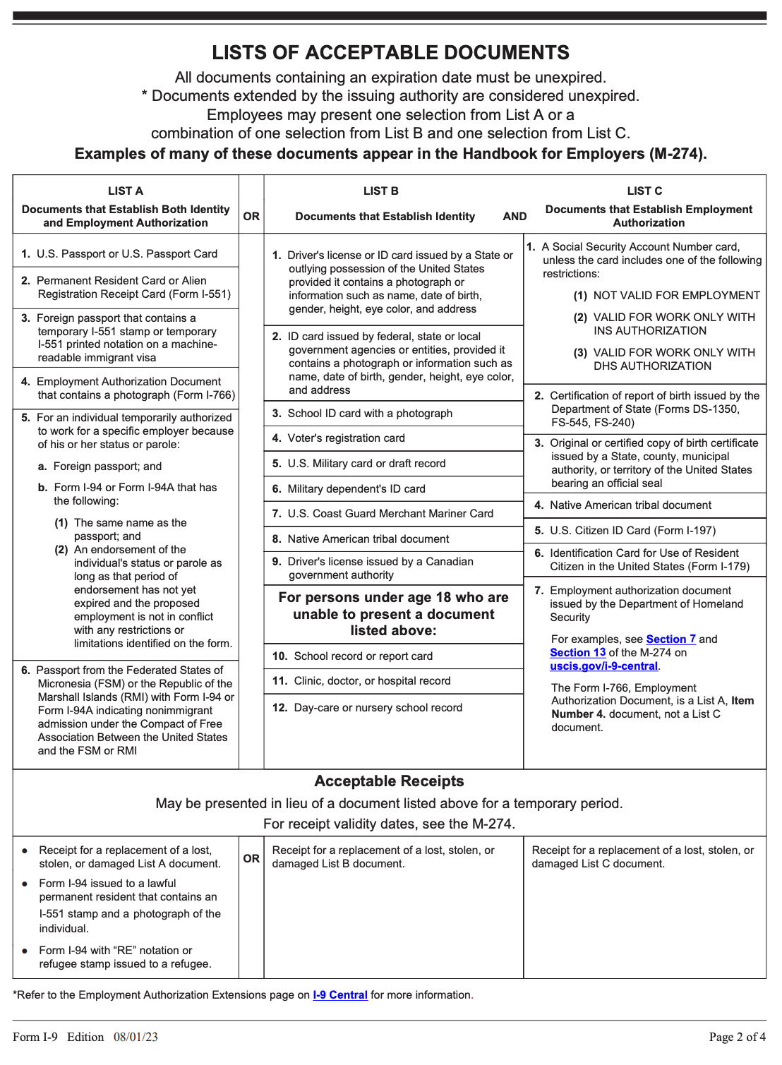 Georgetown University I-9 Process | Human Resources | Georgetown inside What Are Acceptable Forms Of Id For An I9