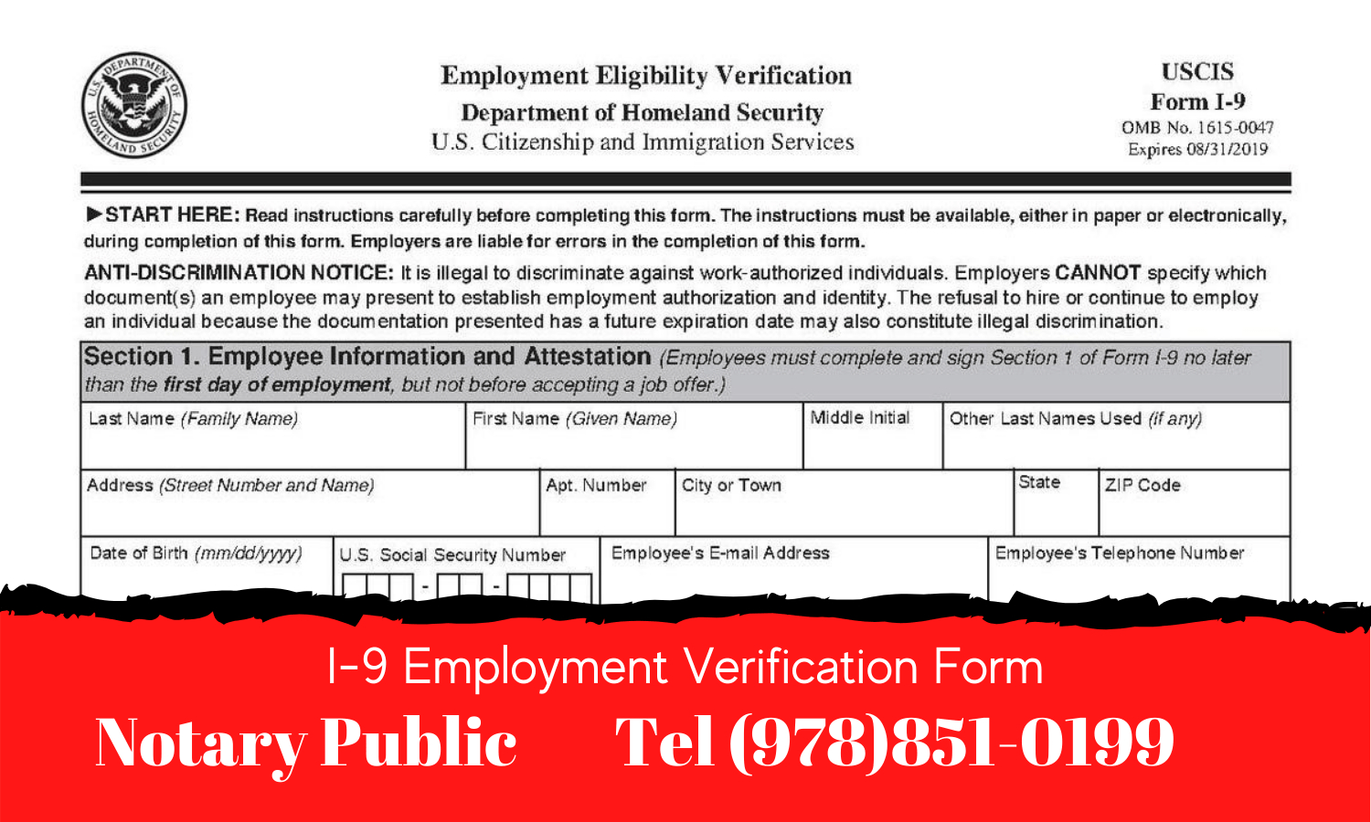 I-9 Employment Verification Notarization Service - In Ma within Who Notarizes I9 Forms