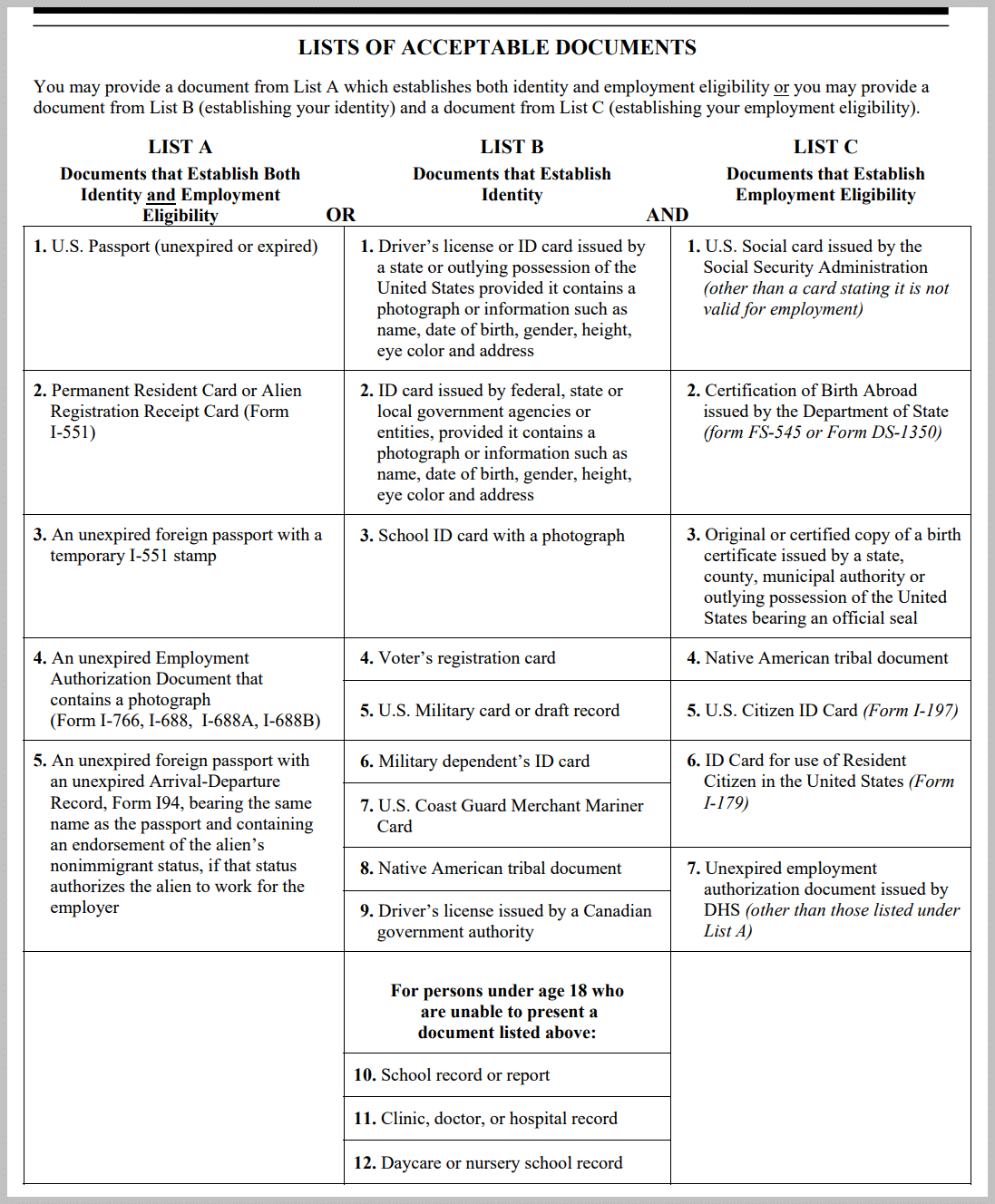 The Ultimate Guide To I-9 Compliance - I-9 Compliance for What Forms Of Id Can Be Used For I9