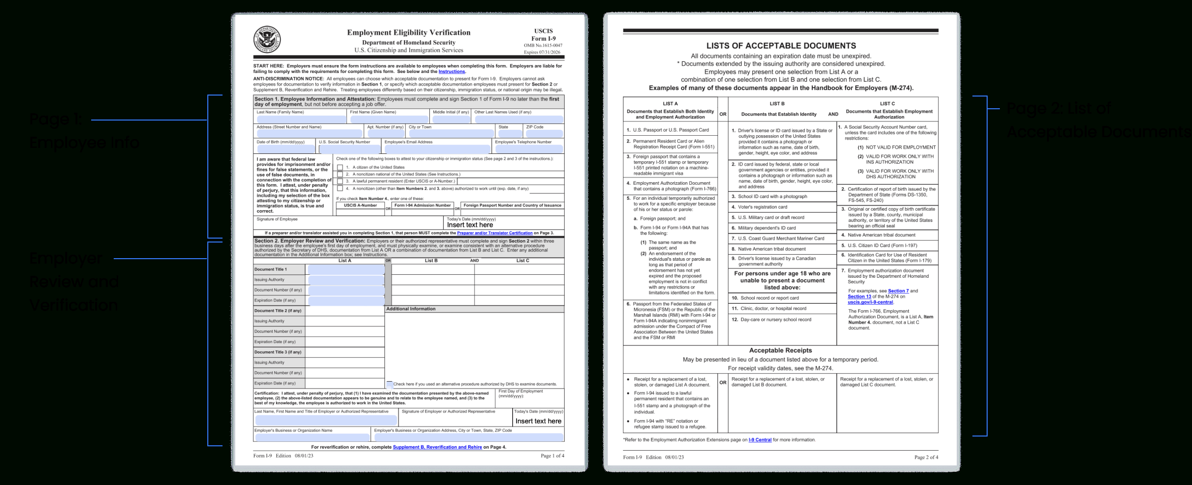 I-9 Form Notary Online | Uscis Employment Eligibility Verification within Federal Form I9 2024