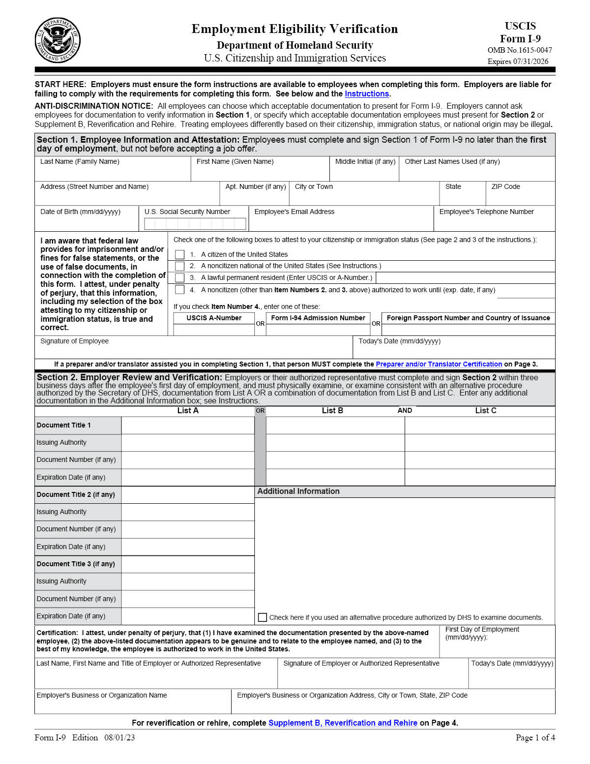 New I-9 Form: Everything You Need To Know To Stay In Compliance in I9 Form 2024 Update