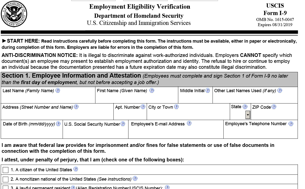 New I-9 Form Released, Required After Jan. 22, 2017 - Cpa Practice pertaining to Printable I9 Form 2024